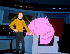 McCoy plays with a tribble