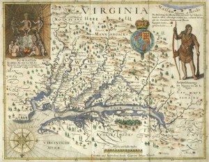 Map of the Virginia colony and surroundings