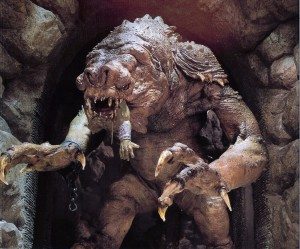 The Rancor, forced to fight
