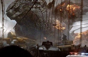 Godzilla takes care of bridge traffic