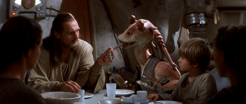 Jar Jar, moments before swallowing Liam Neeson's head